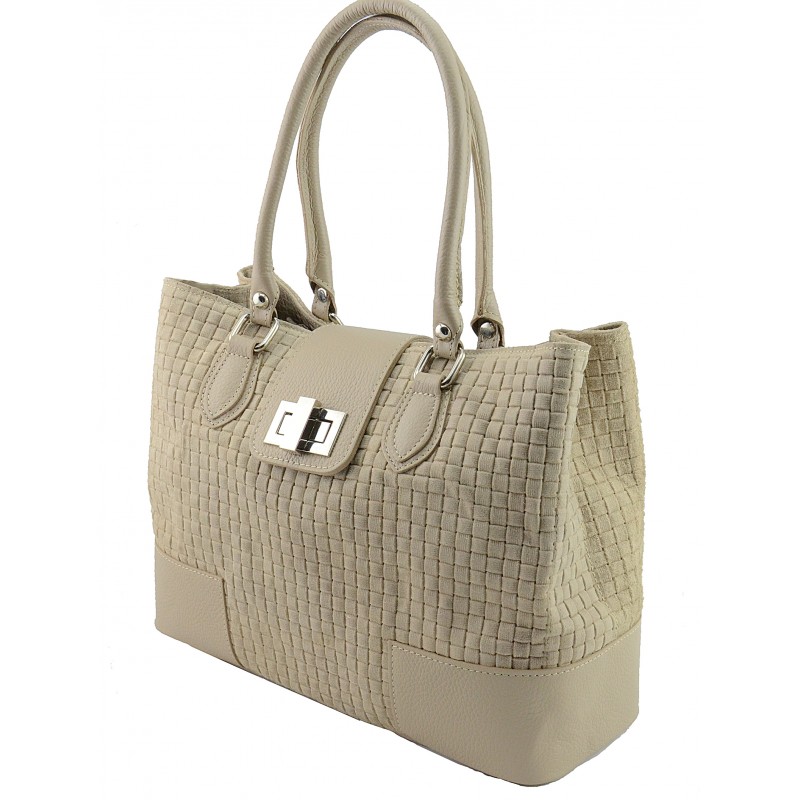 Italian Made, Genuine Leather Handbag - Sandra Taupe Sky - Melbourne Australia - Buy Now