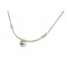 Silver with Gold (plated) Pearls Necklace With Peacok Perl Made in Israel