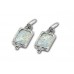 Silver Earrings With Ancient Roman Glass Made in Israel 