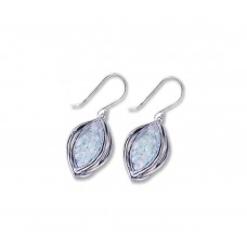 Silver Earrings With Ancient Roman Glass Made in Israel