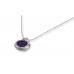 Silver and Purple Druzy Stone Pomegranate Necklace Made in Israel
