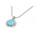 Silver Necklace with Opal center stone Made in Israel