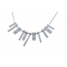 Silver Necklace with Opal Stones Made in Israel