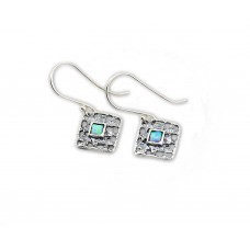 Sterling Silver Earrings With Opal Stones made in Israel