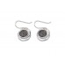 Sterling Silver Earrings with silver coloured Druzy Stone Made in Israel