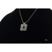 Square Silver Pendent/Necklace with Red Garnet Stone Made in Israel